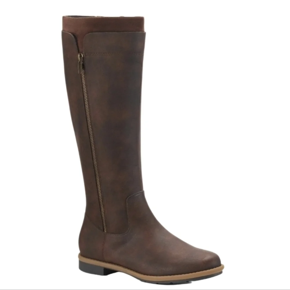 Style & Co. Womens Olliee Faux Leather Tall Knee-High Boots Size 11 Zip Each Sid